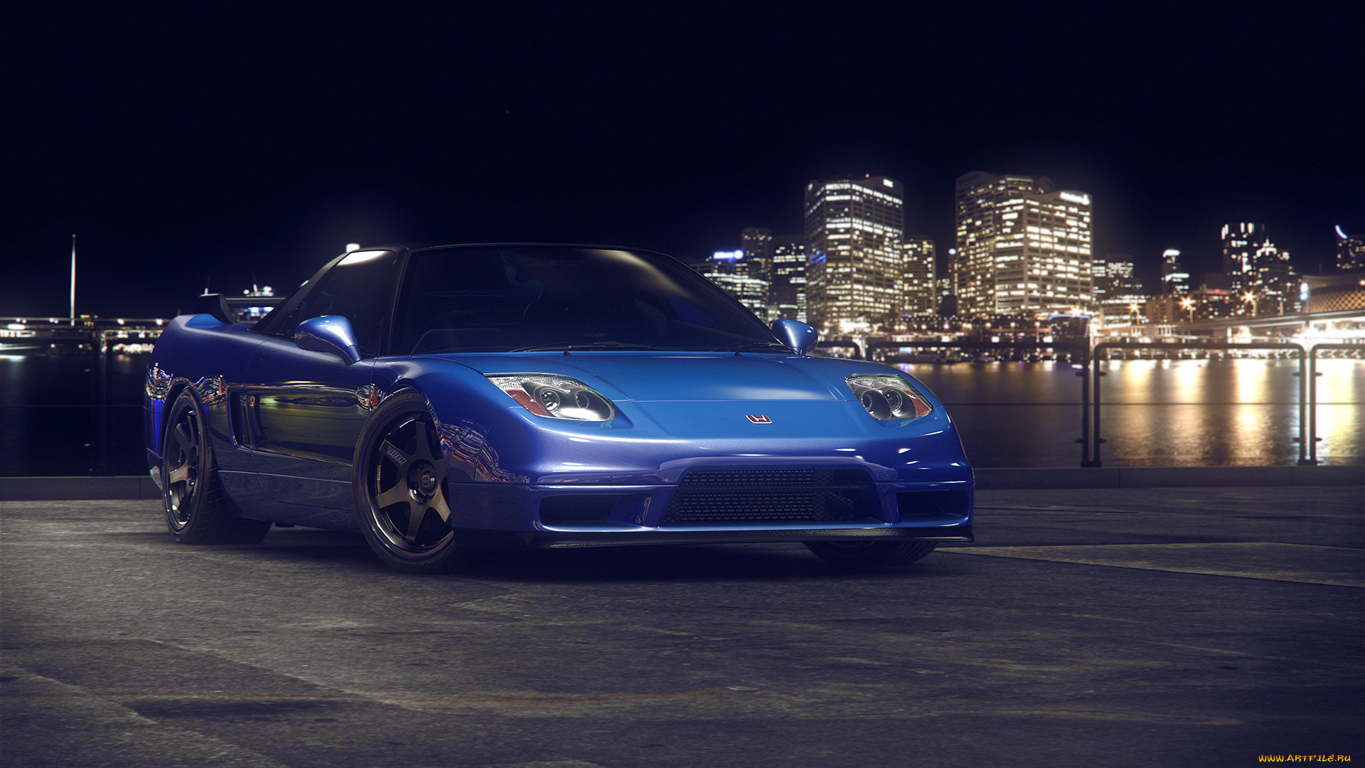 , 3, honda, nsx, parked, blue